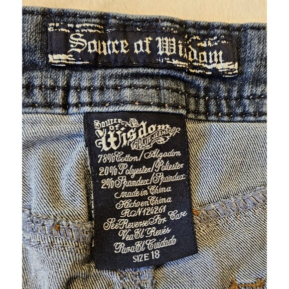 Source of Wisdom Jeans Women's Fit & Flare Denim Blue Size 18 - Picture 4 of 12